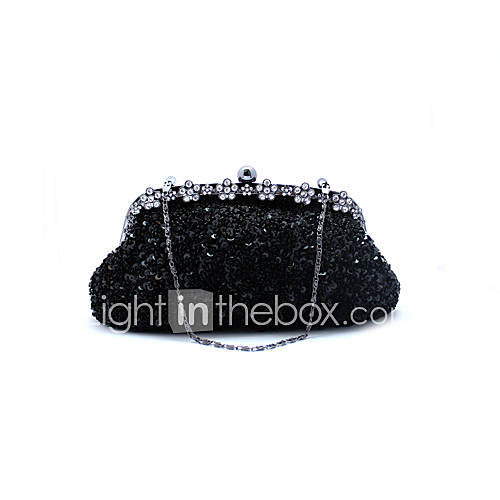 Kaunis WomenS Fashion Diamond Beaded Evening Bag(Black)