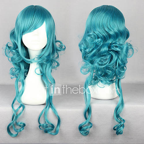 Harajuku Style Cosplay Synthetic Wig Lolita Long Wavy Wig(Green)