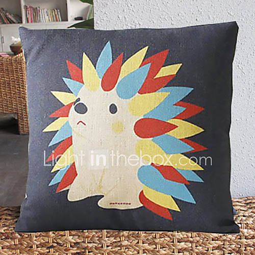 Cute Cartoon Hedgehog Pattern Decorative Pillow Cover