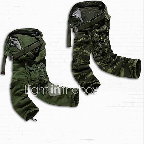 Mens Fashion Plus Size Wash Overalls Camouflage Pants