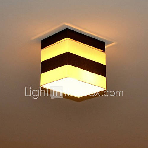 Flush Mount, 1 Light, Minimalist Metal Fabric Painting