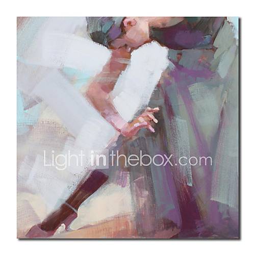 Hand Painted Oil Painting People Ballet Girl with Stretched Frame