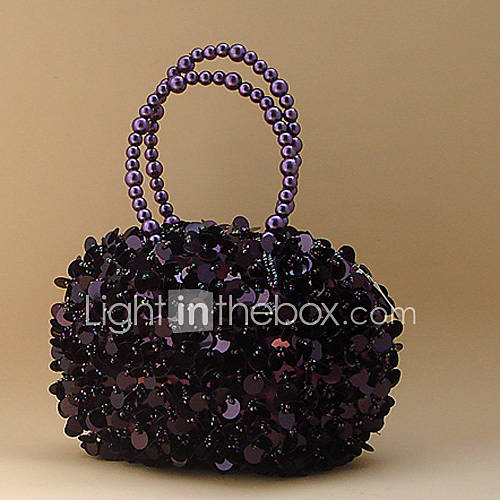 ONDY NewCompact Hand Beaded Evening Bag (Purple)