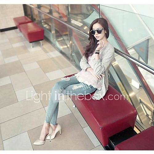 Womens Casual Ripped Skinny Pants