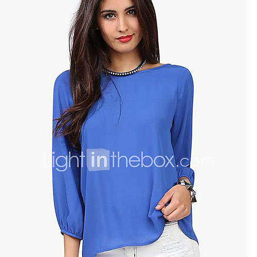 CoolCube Womens Loose Fit Bowknot Solid Color Chiffon T Shirt