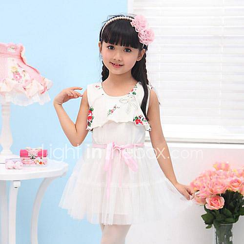 Girls Fashion Floral Print Princess Dresses Lovely Summer Dresses