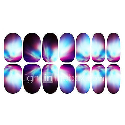 12PCS Abstract Colourful Luminous Nail Art Stickers