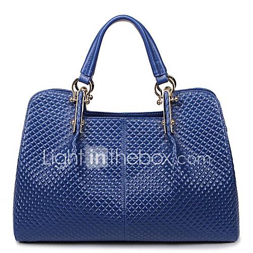 Womens Genuine Grain Leather Fashion Handbag Linning Color on Random