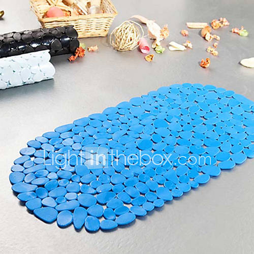 PVC Cobblestone Shaped Bath Mat Random Colour, L36cm x W70cm x H1cm