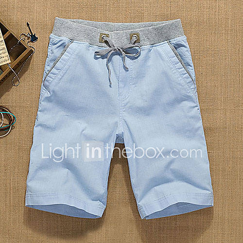 ARW Mens Leisure/Sports Short Solid Color Light Blue Pants
