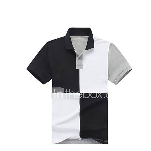 Mens Lapel Slim Short Sleeve T Shirt