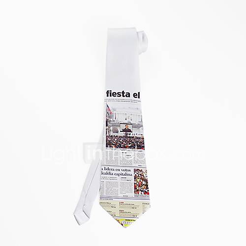 Mens Fashion Casual Newspaper pattern Tie