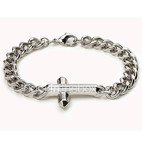 Shining Fashion Alloy Plating Cross Platinum Chain Bracelet (Screen Color)