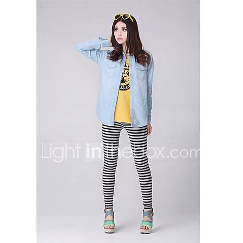 Womens New Slender Long Sleeve Denim Shirt