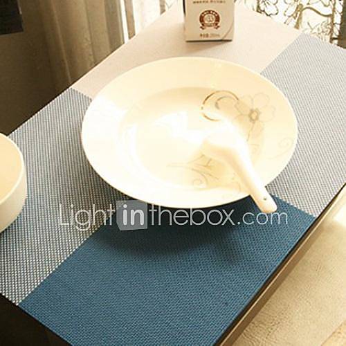 Multi color Simple Square Patterned Table Mat for Dinner, L45cm x W 30cm, Heat Resistant PVC