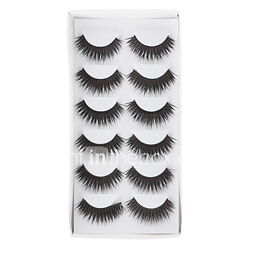 6Pcs High Simulation CoffeeBlack Mixed Color False Eyelash XM37