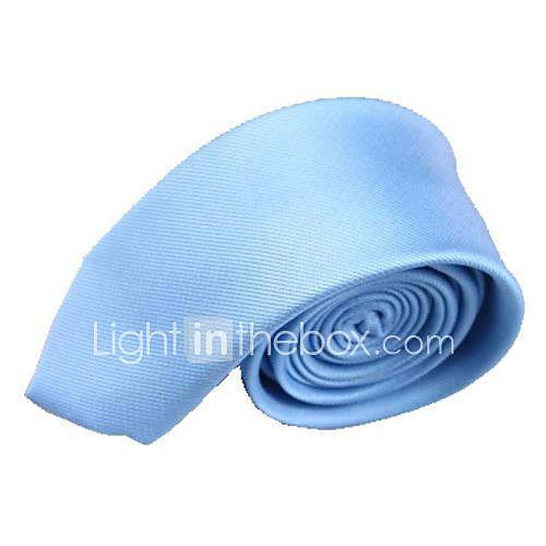 Mens Solid Colour Sky Blue Narrow Microfibre Necktie