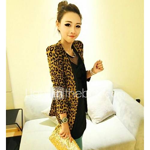 Womens Leopard Slim Blazer