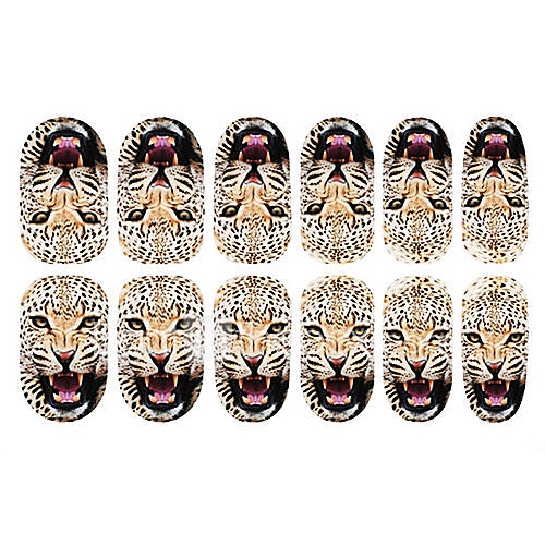 12PCS Cheetah Pattern Luminous Nail Art Stickers