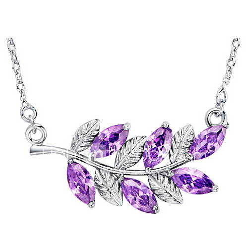 Fashion Leaves Shape Alloy Womens Necklace With Rhinestone(1 Pc)