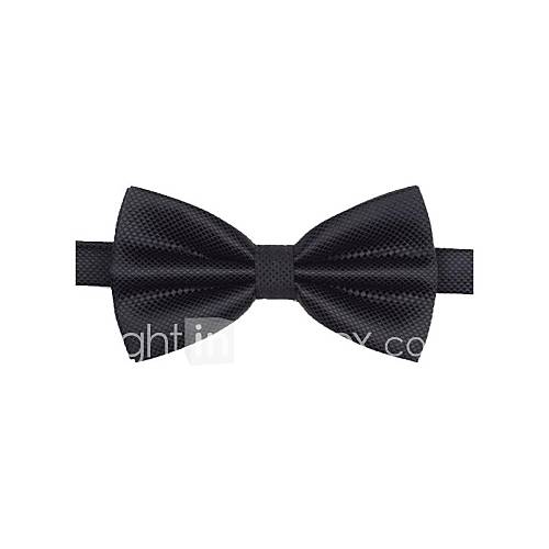 Mens Fashion Solid Colour Black Bowtie