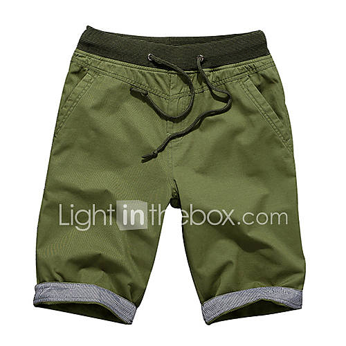 ARW Mens Leisure/Sports Short Solid Color Emerald Pants