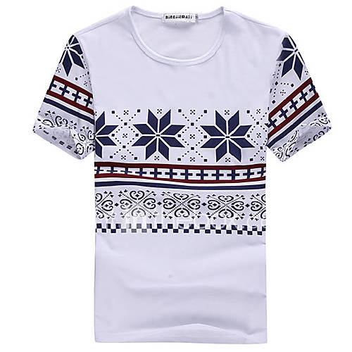 Bangni Mens All Match Short Sleeve Floral Print T Shirt