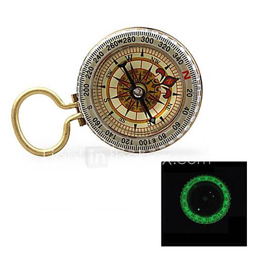 1.5 Glow in the Dark Stainless Steel Compass w/ Damping Oil   Golden