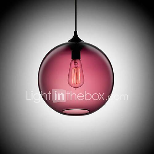 Modern Glass Pendant Light in Round Mei red Bubble Design