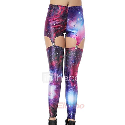 Elonbo Color The Galaxy Starr Style Digital Painting Tight Women Clip Leggings