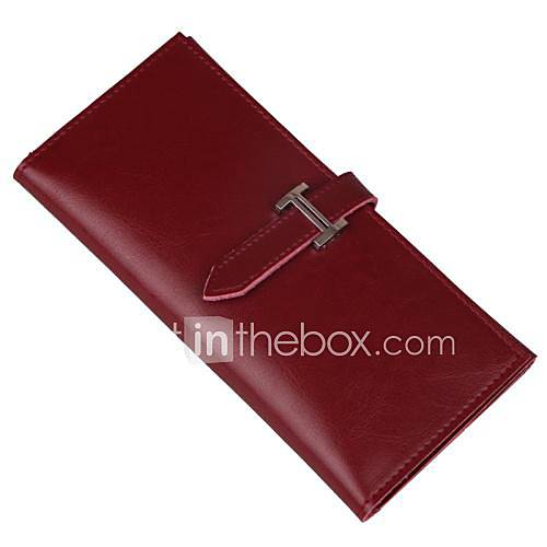 Womens Buckle Wallet Genuine Leather Three Folding Design High Quality