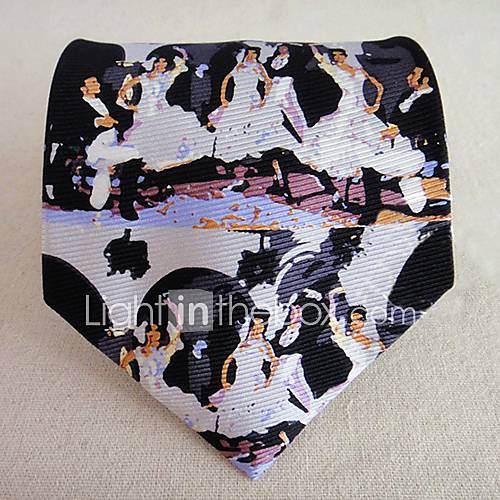 Mens Retro Wool Tie With Dancer pattern