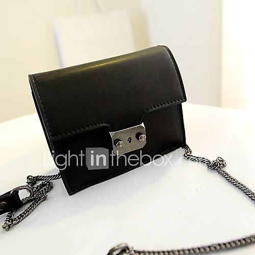 Daidai Womens Vintage Metal Buckle Solid Color Black Shoulder Bag