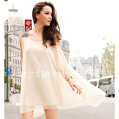 Yishabeier Fashion New Chiffon Dress(Almond)