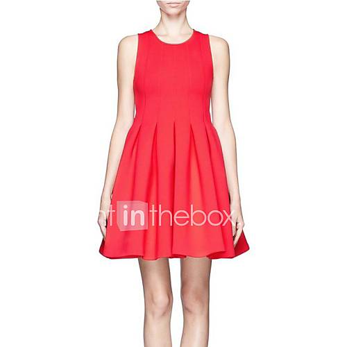 Womens Sleeveless Solid Color Mini Dress