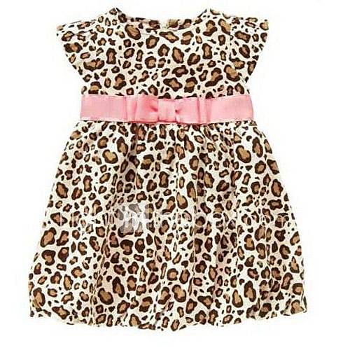 Girls Leopard Short Sleeve Dress