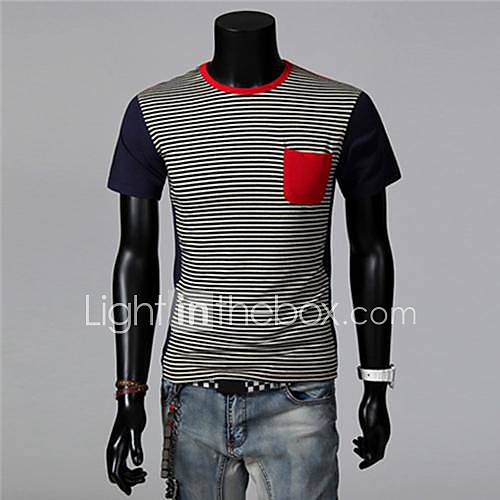 Mens Casual Stripe Short Sleeve T Shirt