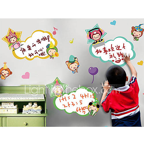 Cartoon for Kids White Board Stikers, Removable Wall Stickers