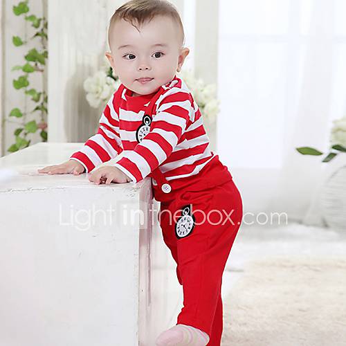 Childrens Navy Wind Striped Suspenders Clothing Sets