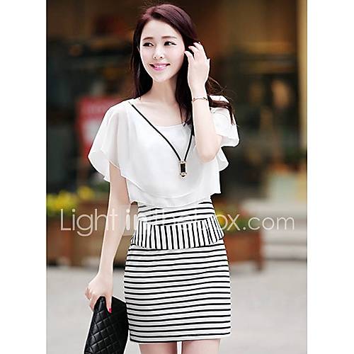 JFS Korea Sytle Womens Chiffon Slim Fit Dress