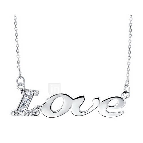 GracefulLove Logo Alloy Womens Necklace With Rhinestone(1 Pc)