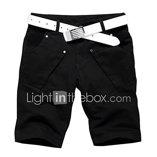 ARW Mens New Style Short Solid Color Leisure Black Pants