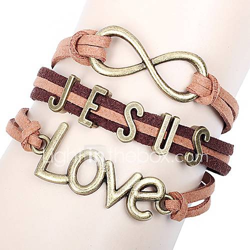 Shining Infinity Style Korean Redeeming Love Handmade Leather Bracelet (Screen Color)