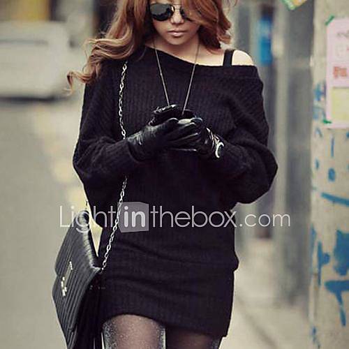 Womens Sexy Hip Package Batwing Sweater Pullover Mini Dress