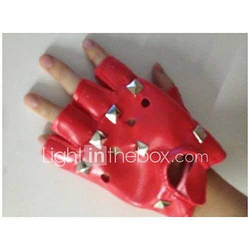 Mens Fashion Rivet Punk Street Dance Fingerless Gloves