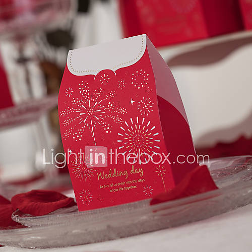 Asian Theme Red Wedding Favor Boxes   Set of 12