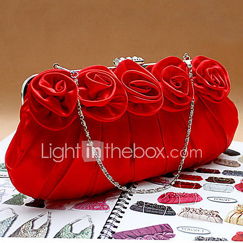 Kaunis WomenS Fashion Delicate Satin Bag(Red)