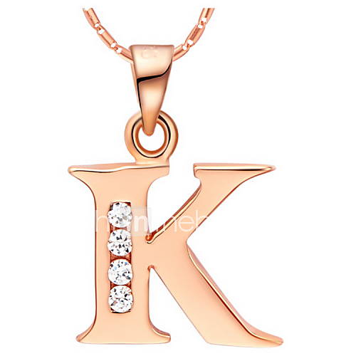 Fashion K Logo Alloy Womens Necklace With Rhinestone(1 Pc)(Gold,Silvery)