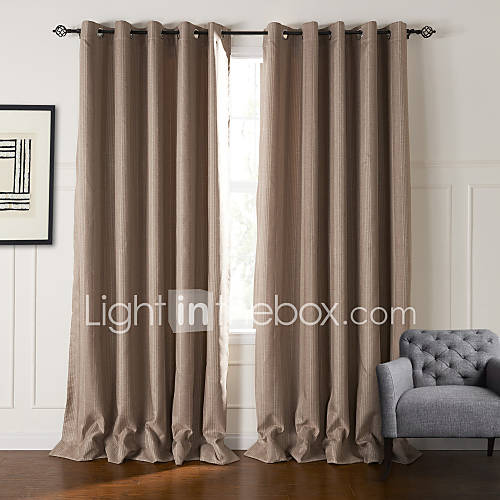 (One Pair) Modern Classic Striola Embossed Blackout Curtain