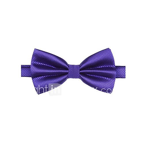 Mens Fashion Solid Colour Blue Purple Bowtie